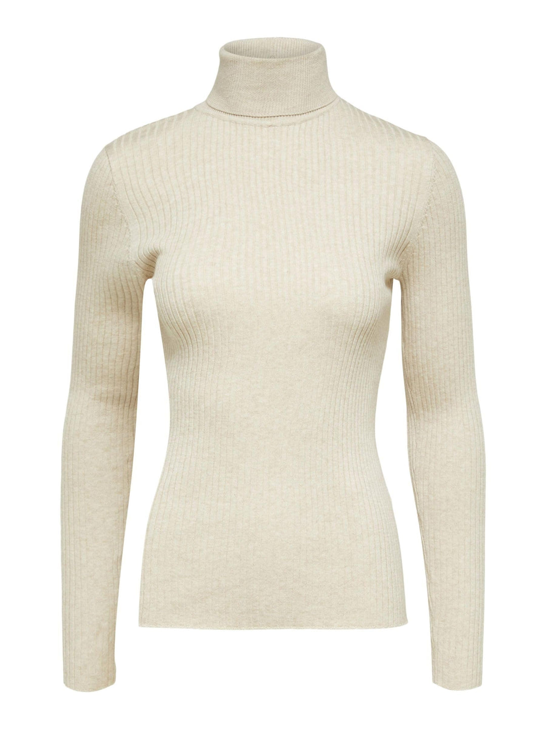 SELECTED HOMME Damen Slflydia Costa Ls Knit Rollneck B Langarmshirt M Birch, M Birch