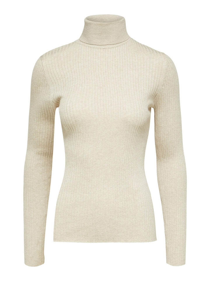 SELECTED HOMME Damen Slflydia Costa Ls Knit Rollneck B Langarmshirt M Birch, M Birch