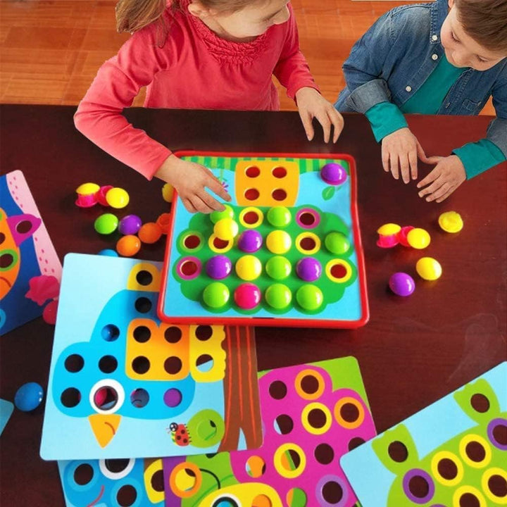 EOGRFW Mosaik Steckspiel für Kinder ab 2 3 4 Jahre, Kinderspiele zum Lernen von Farben, Bunte Stecks