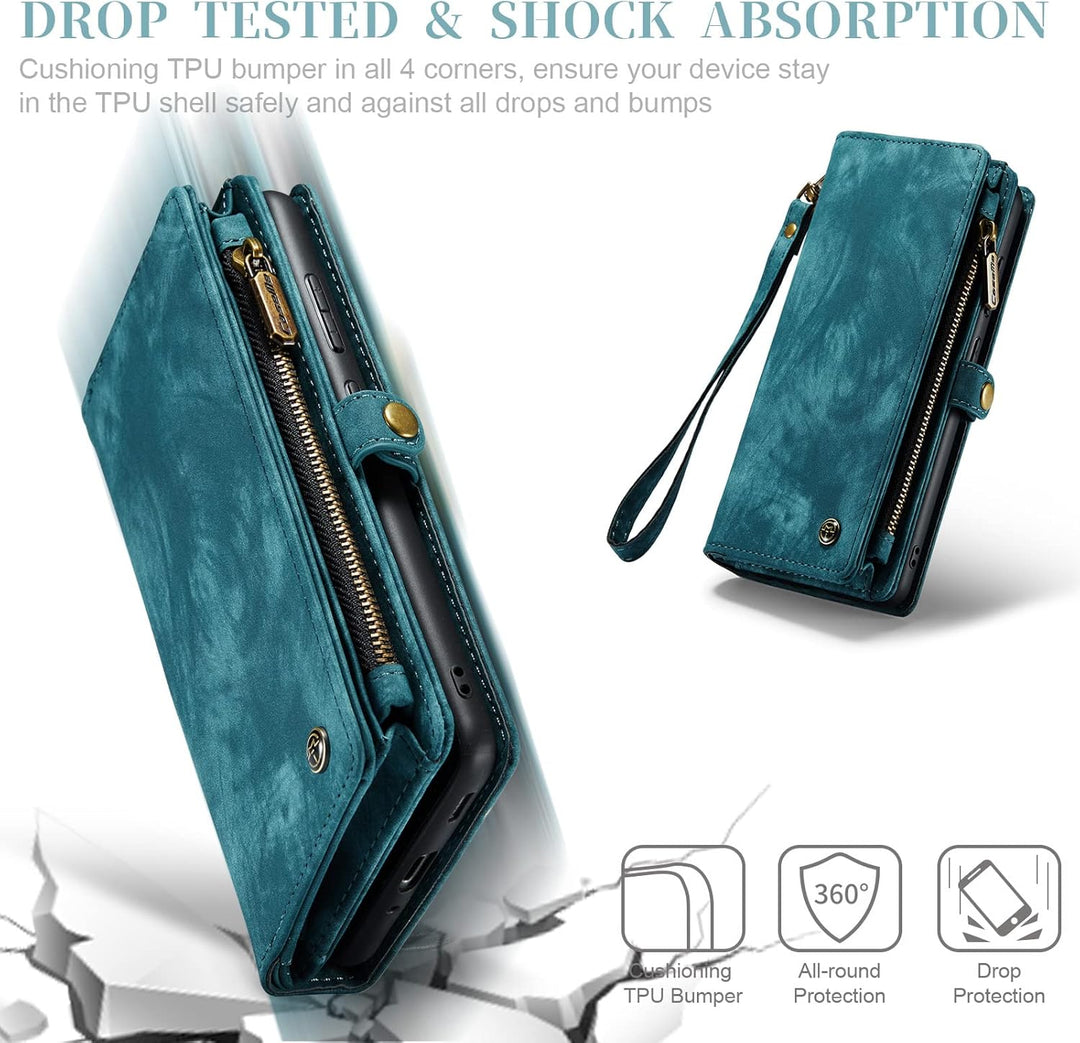 UFinetech 2-in-1 Samsung Galaxy S20 Plus Hülle Handy Tasche Leder TPU Flip Magnetisch Ständer Karten