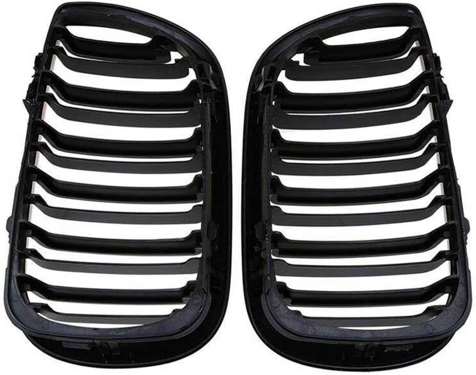 Ricoy Schwarz Glänzend Doppelsteg Niere vordere Stossstange Kühlergrill Für E46 3 Series 4 DOOR 4D 2