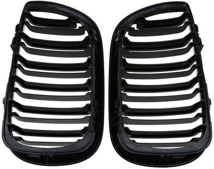 Ricoy Schwarz Glänzend Doppelsteg Niere vordere Stossstange Kühlergrill Für E46 3 Series 4 DOOR 4D 2