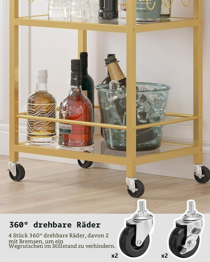 Hoppa! Servierwagen - Multifunktional mit 360° Rollen