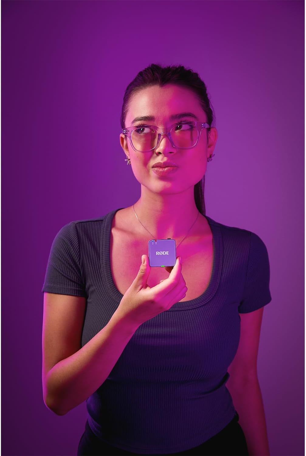 Rode Wireless GO Gen 3 Drahtloses 2-Kanal Mikrofon-Funksystem Lila mit Interview GO Handadapter Lila