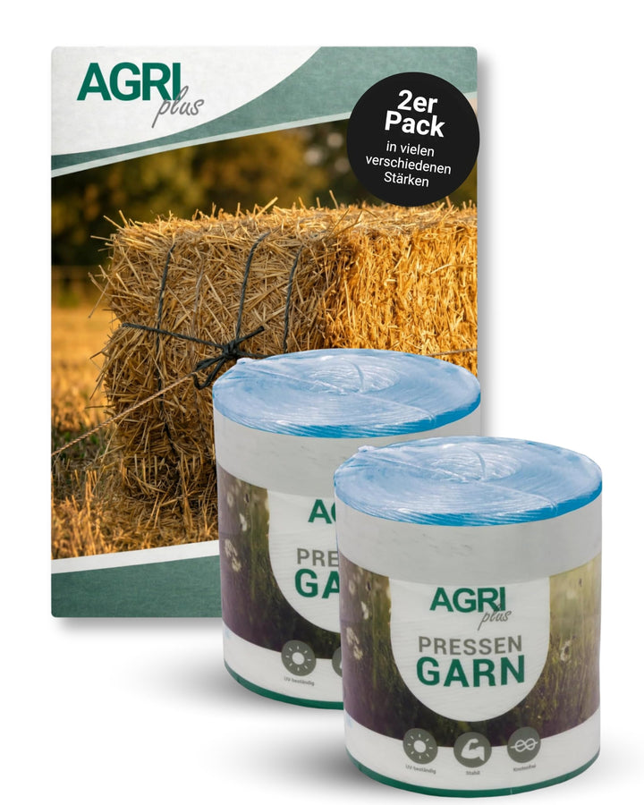 AGRI plus 1 Doppelpack Pressengarn/Erntegarn (10 kg - Für Hochdruckballen 400 m/kg, Blau) 10 kg - Fü