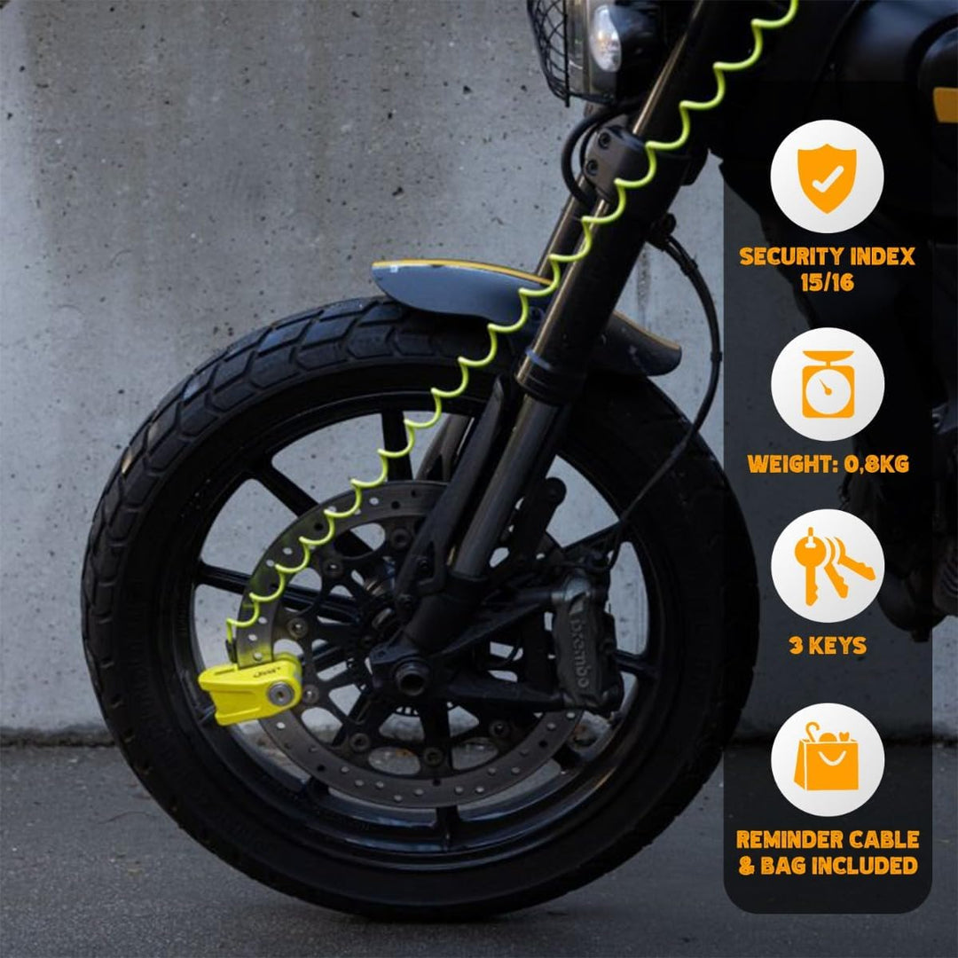 VINZ Baretti Bremsscheibenschloss ART4 | Schloss für Motorrad Roller Moped Scooter für Bremsscheiben