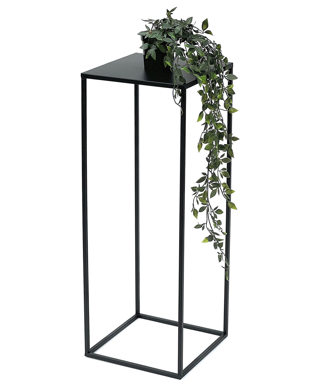 DanDiBo Blumenhocker Metall Schwarz Eckig 70-50 cm Blumenständer Beistelltisch 96315 Blumensäule Mod