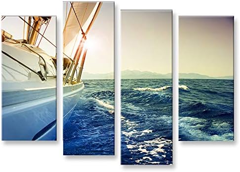 islandburner Bild Bilder auf Leinwand Segelyacht 4er XXL Poster Leinwandbild Wandbild art up your li