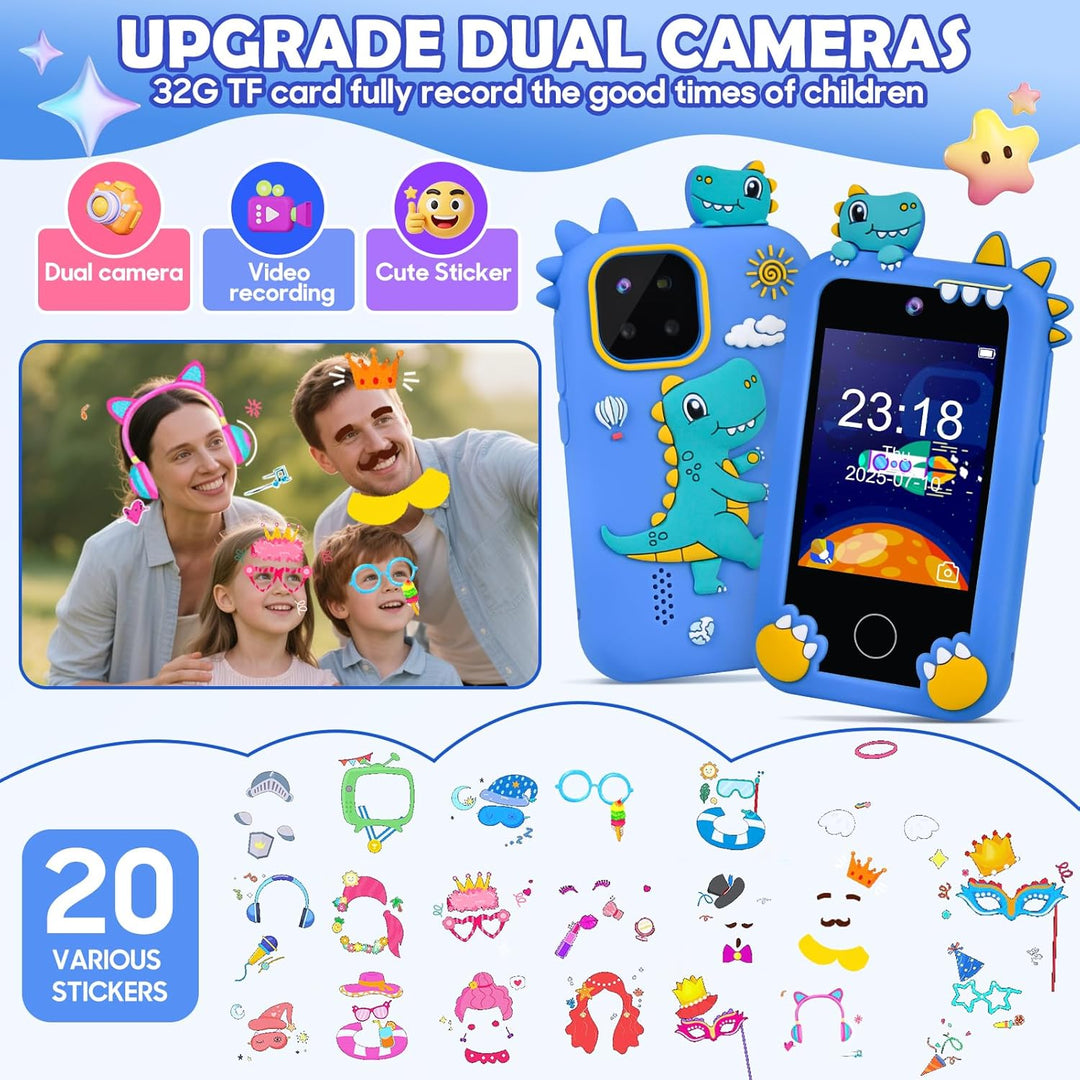 Kindertelefon für Jungen, Dinosaurier-Handy-Spielzeug für 3-8 Jahre alte Jungen, Kinder-Handy-Spielz