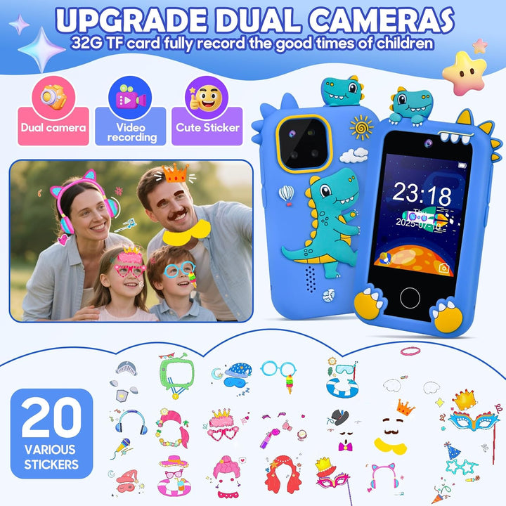 Kindertelefon für Jungen, Dinosaurier-Handy-Spielzeug für 3-8 Jahre alte Jungen, Kinder-Handy-Spielz