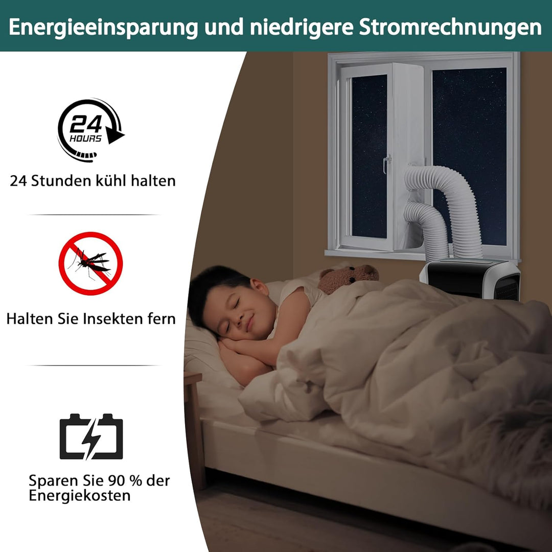 Flow fire 400 cm Mobile Klimaanlage Fensterabdichtung, Klimagerät Fensterabdichtung Funktioniert mit