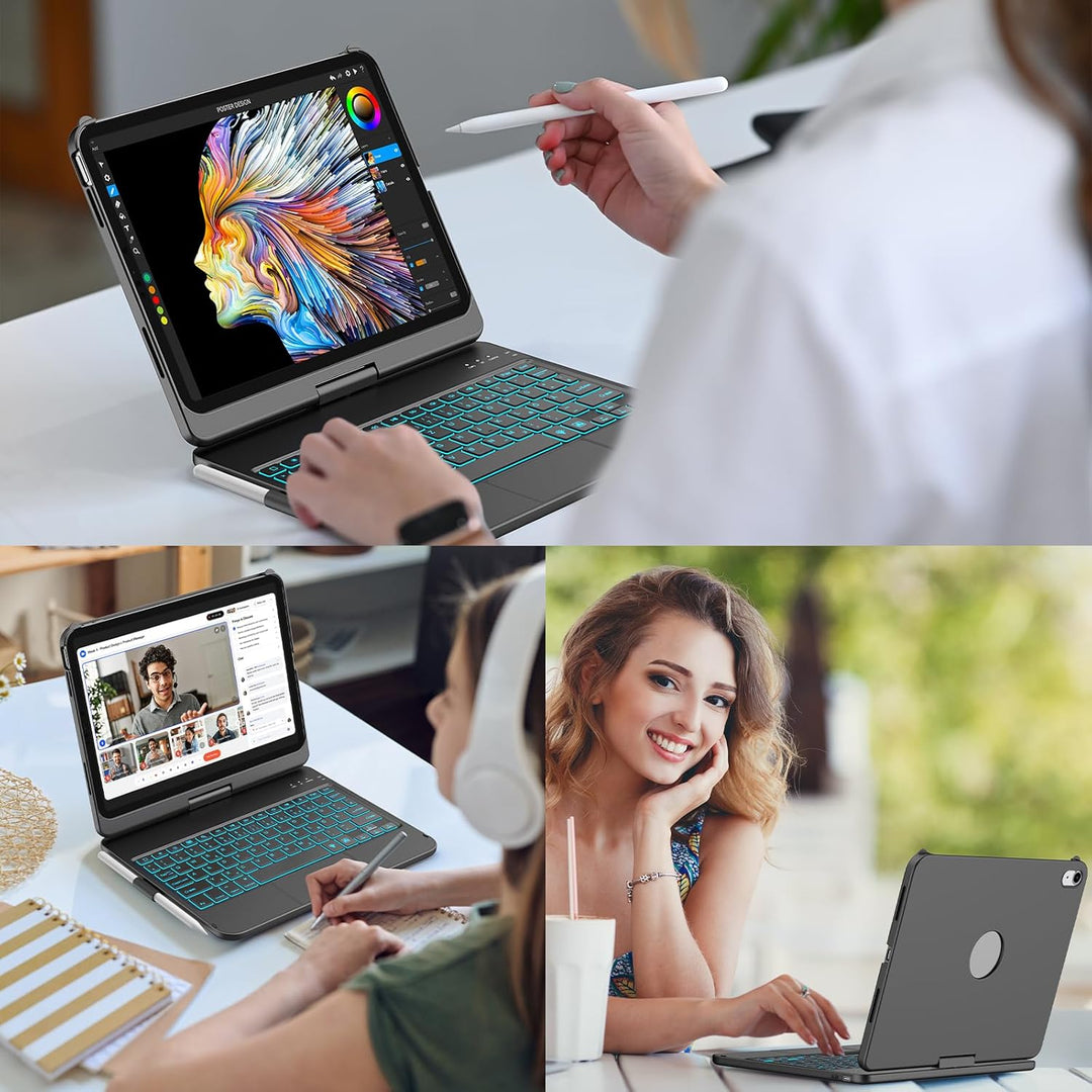 aMZCaSE für iPad 10. Generation 2022/A16 11.Generation 2025 (10,9/11 Zoll) Hülle mit Tastaturhülle,T