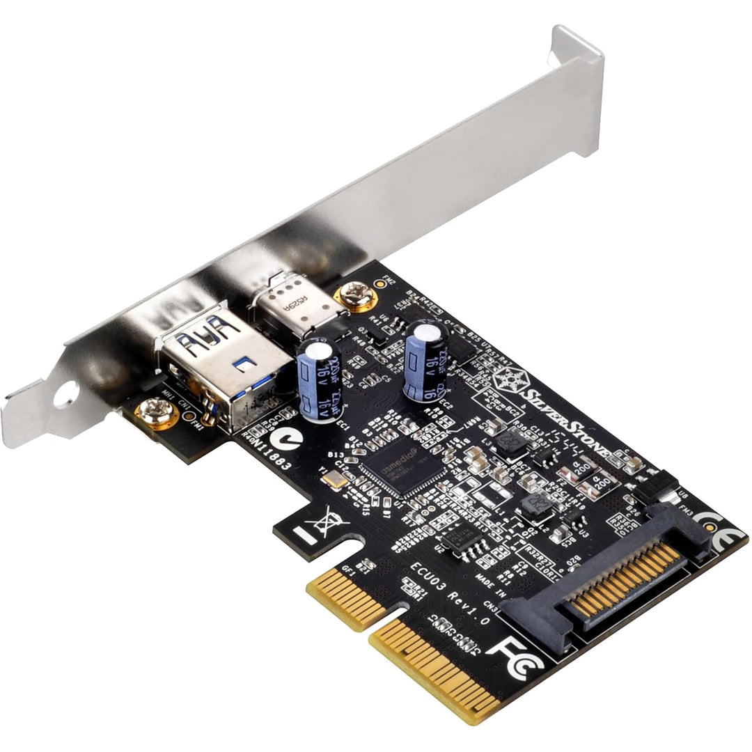 SilverStone SST-ECU03 - SST-ECU03 - PCI-E Erweiterungskarte 1x USB 3.1 Typ C, 1x USB 3.1 Typ A, 10Gb