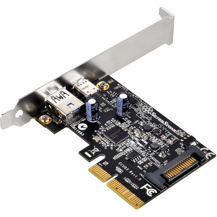 SilverStone SST-ECU03 - SST-ECU03 - PCI-E Erweiterungskarte 1x USB 3.1 Typ C, 1x USB 3.1 Typ A, 10Gb