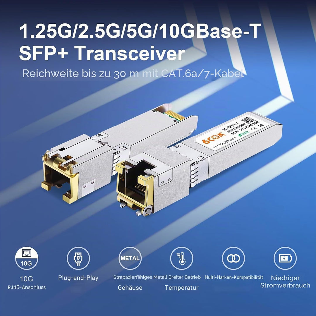 10GBASE-T SFP+ RJ45 Module jusqu&