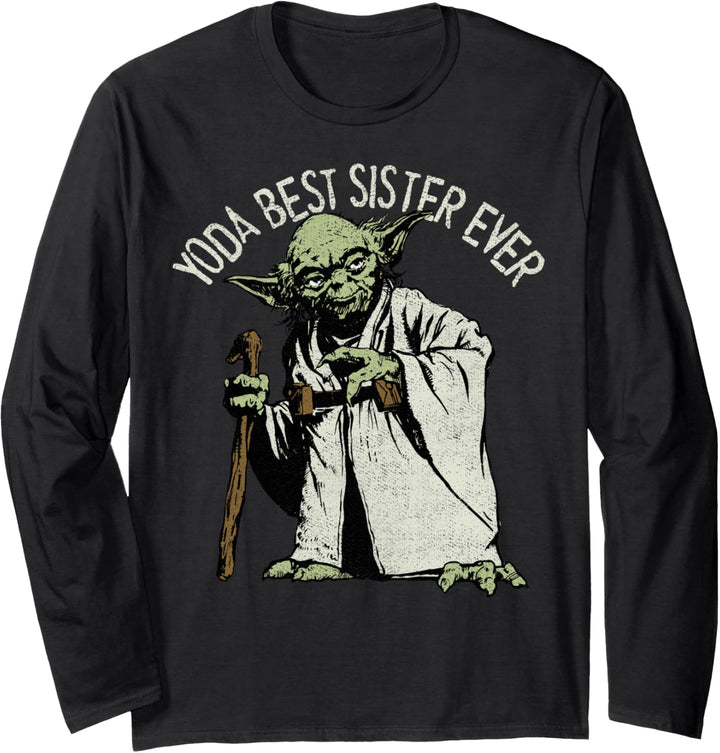Star Wars Yoda Best Sister Ever Portrait Langarmshirt