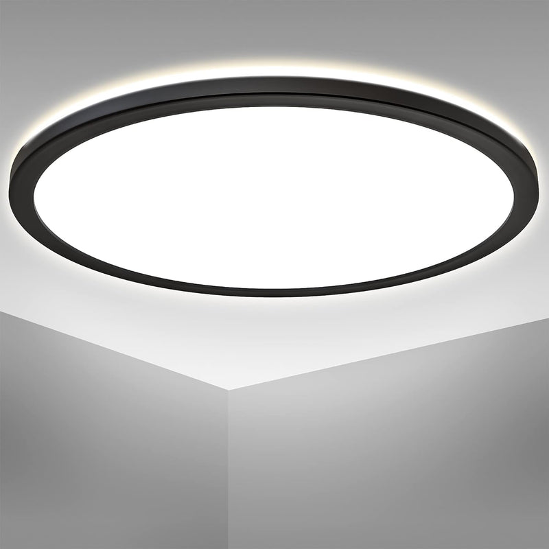 B.K.Licht - LED Deckenlampe mit indirektem Licht, ultraflach, neutralweisse Lichtfarbe, LED Panel, L