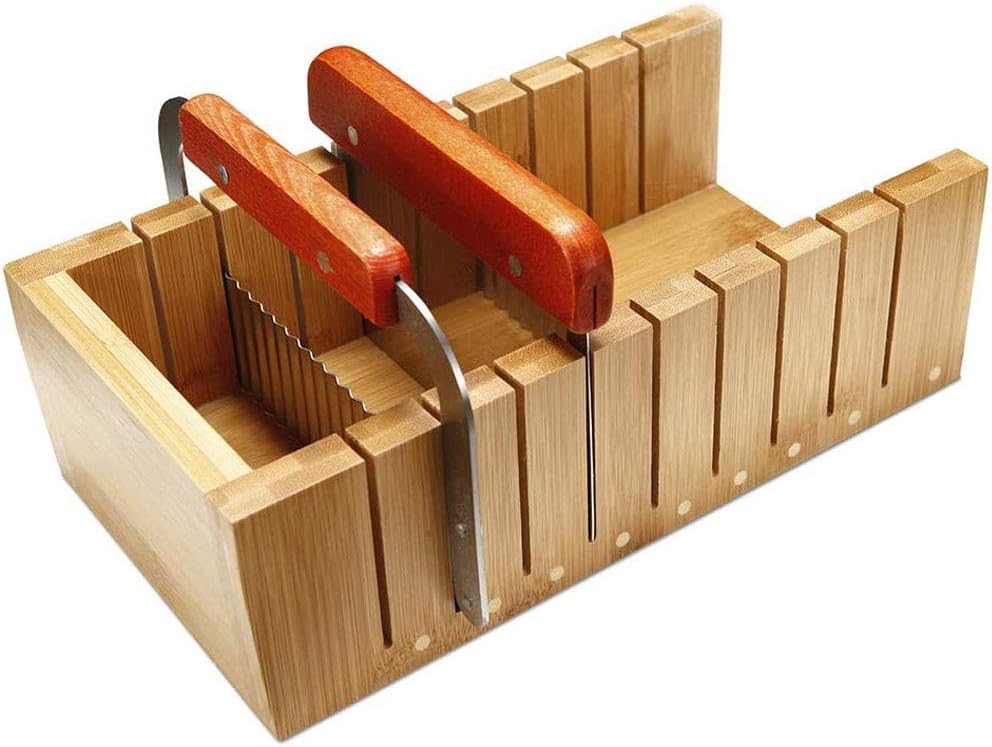 POFET Seifenschneider-Set, Holzformwerkzeug für Seifenherstellung, Brotschneider, Barschneider mit e