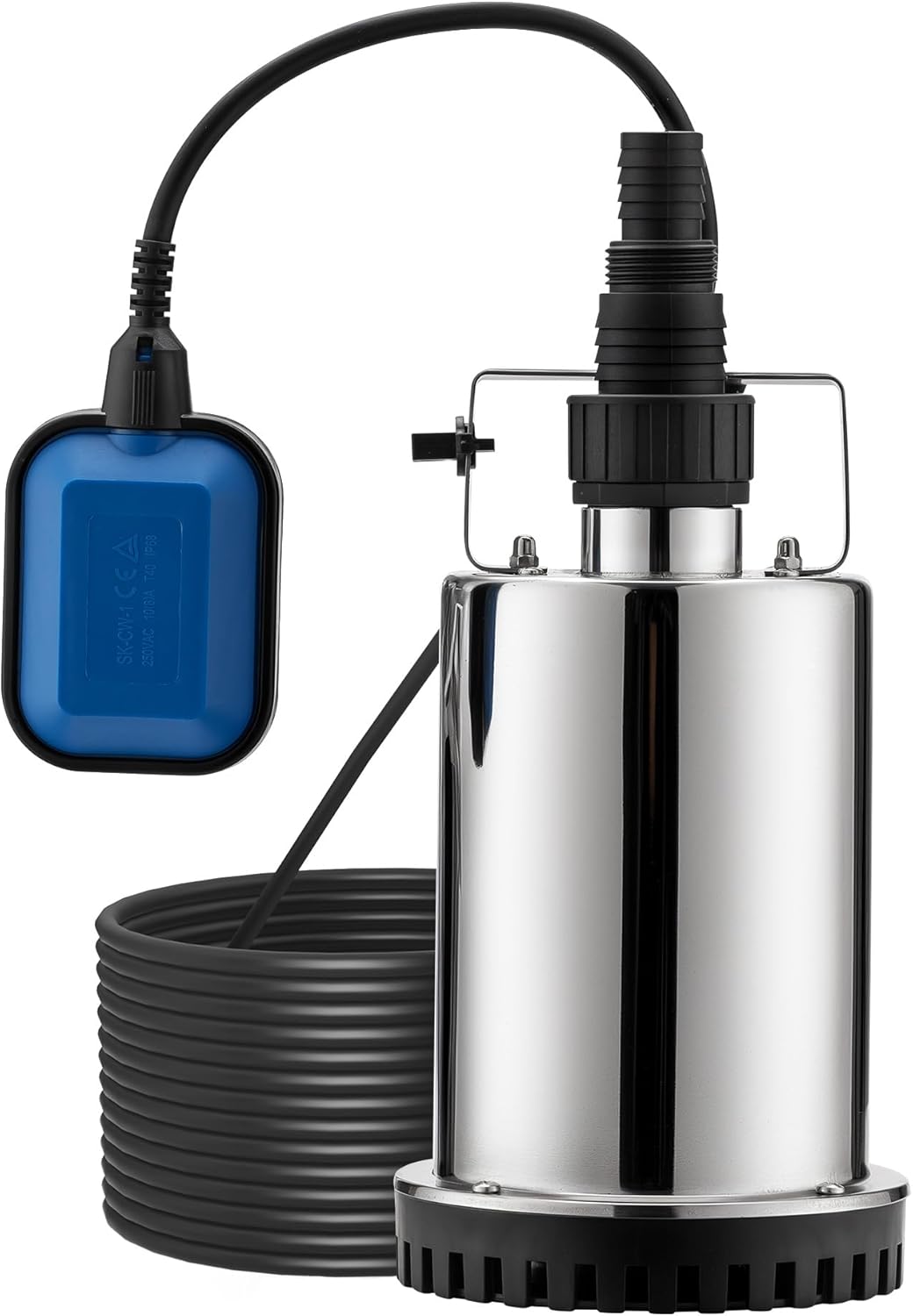 XPOtool Tauchpumpe bis 7500l/h, max. Förderhöhe 6,5m, Schmutzwasserpumpe 400W, Fremdkörper bis 5mm