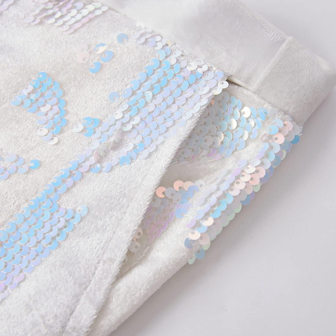Herrenmode, Blumenmuster, glänzende Pailletten, Samt-Hose XL Mappa Bianco, XL Mappa Bianco