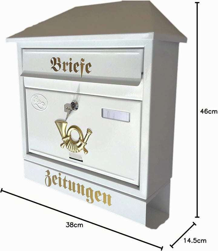 Stabiler Briefkasten,Modell Walmdach Premium-Qualität, mit Schutzlackierung Verschiedene Modelle XXL