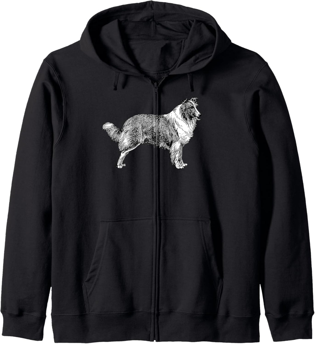 Rough Collie Hund Vintage Illustration Kapuzenjacke