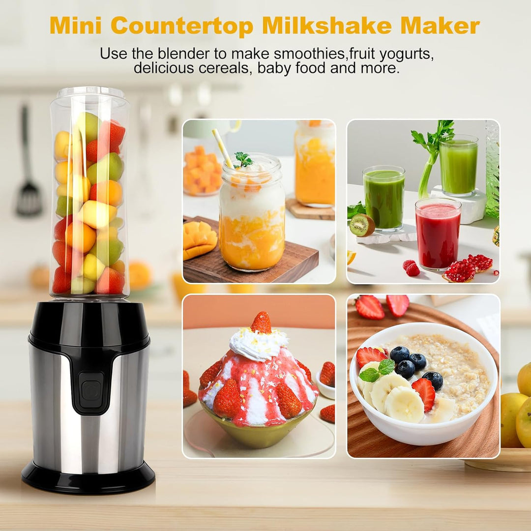 Mixer, Mini Standmixer, Smoothie Maker mit 2x600ml Flaschen BPA frei, Tragbarer Blender Mixer Smooth