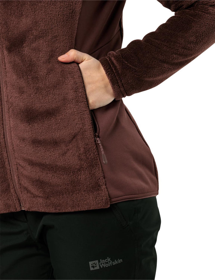 Jack Wolfskin Damen Rotwand Hooded Fz W Fleece-Jacke S Dark Maroon, S Dark Maroon