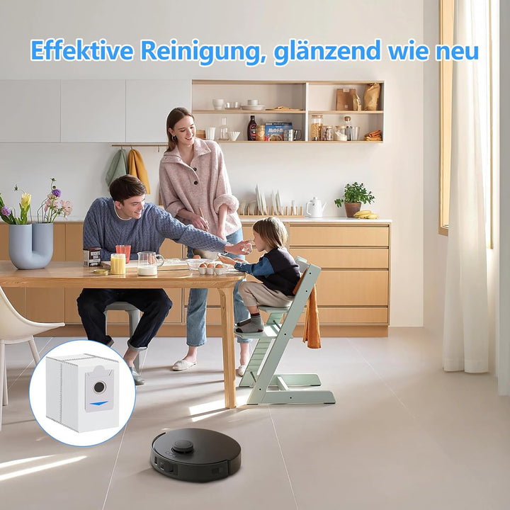 12 Stück Staubbeutel für Ecovacs T30S / T30S PRO / X5 Omni/Deebot X2 Omni /X2 Pro Saugroboter, 3L be