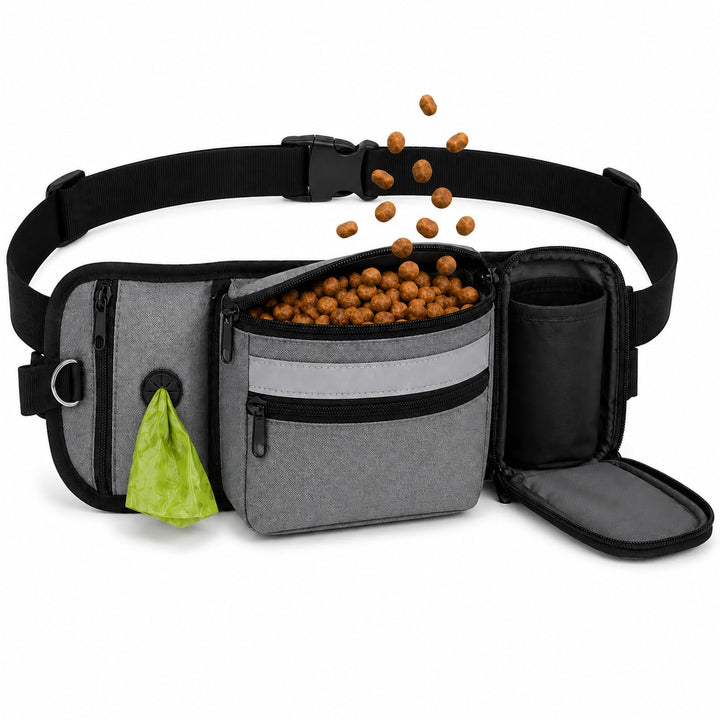 Bauchtasche Hunde Leckerlibeutel mit D-Ring &amp; Kotbeutelspender