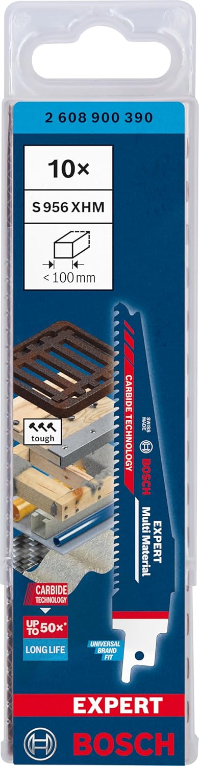 Bosch Professional 10x Expert ‘Multi Material’ S 956 XHM Säbelsägeblatt (für Gusseisen, Länge 150 mm