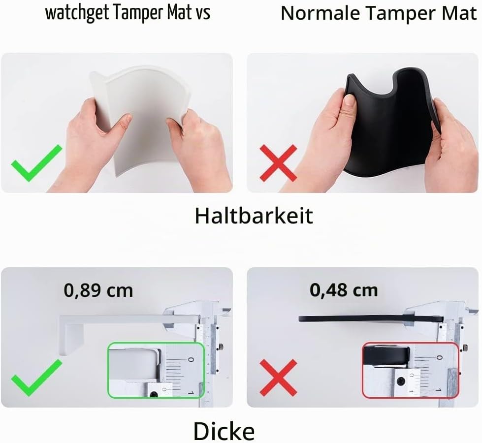 watchget Tamping-Matte, Espresso-Kaffee-Tampermatte, graues Silikon, lebensmittelechtes Pad, staubdi