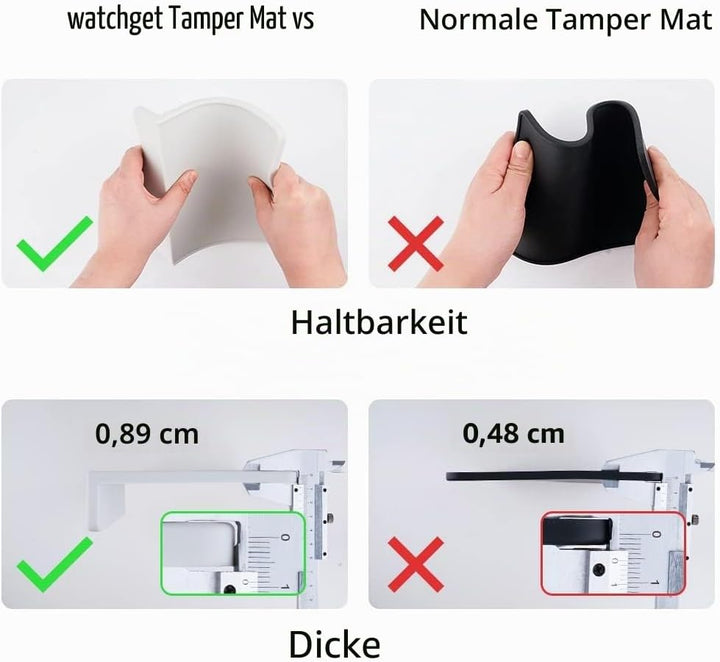 watchget Tamping-Matte, Espresso-Kaffee-Tampermatte, graues Silikon, lebensmittelechtes Pad, staubdi