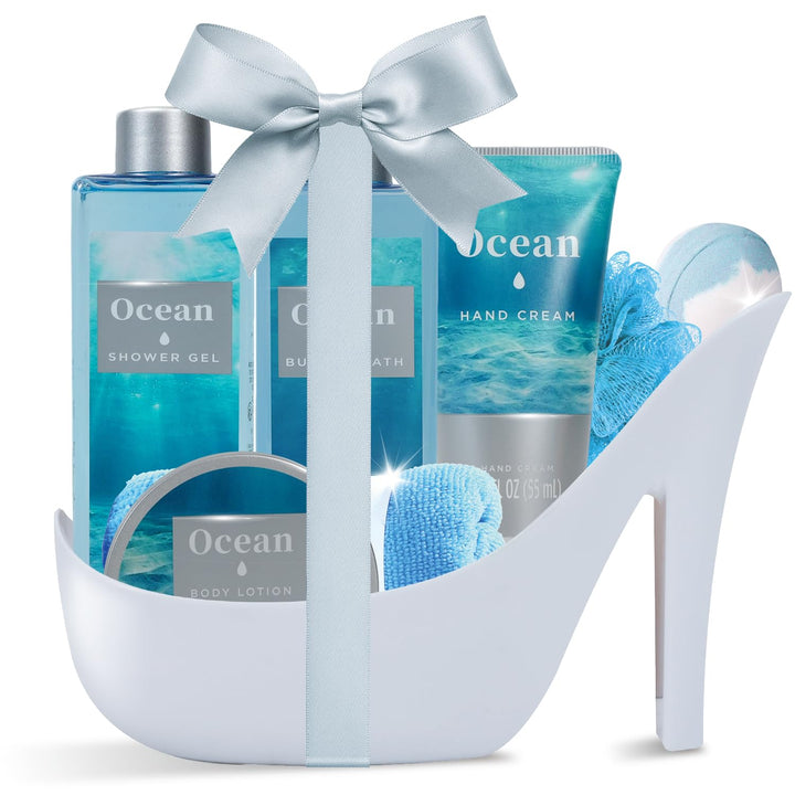 SPA LUXETIQUE Damen Bad Geschenkset -8tlg Ozeanduft Geschenkset mit Duschgel, Handcreme, Schaumbad,