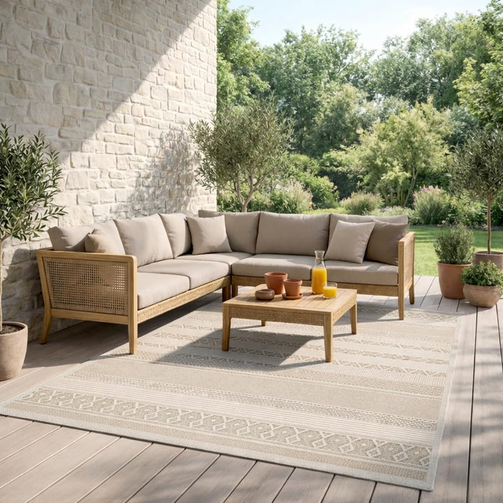 Mia´s Teppiche Denver robuster Outdoor Teppich, modern, Wetterfest & UV-beständig, für Balkon, Terra