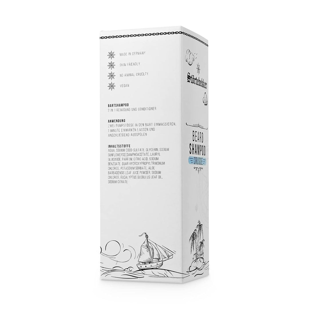 Störtebekker® Premium Bartshampoo Herren - 200ml Bart Shampoo für die tägliche Bartpflege - Optimale