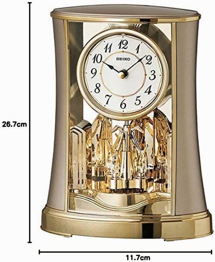 Seiko Tischuhr Motion gold Kunststoff Drehpendel QXN227G