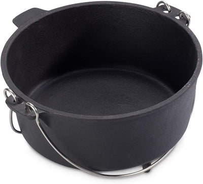 Echtwerk Dutch Oven, Gusseisen BBQ Kochtopf ca. 4,9 L, Bereits eingebrannt - preseasoned, Deckel mit