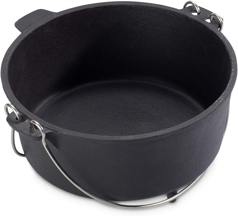 Echtwerk Dutch Oven, Gusseisen BBQ Kochtopf ca. 4,9 L, Bereits eingebrannt - preseasoned, Deckel mit