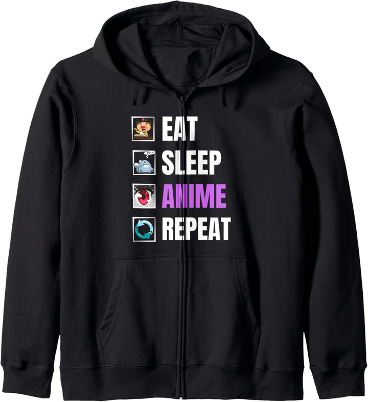 Japan Anime Eat Sleep Anime Repeat Geschenk für Otakus Kapuzenjacke