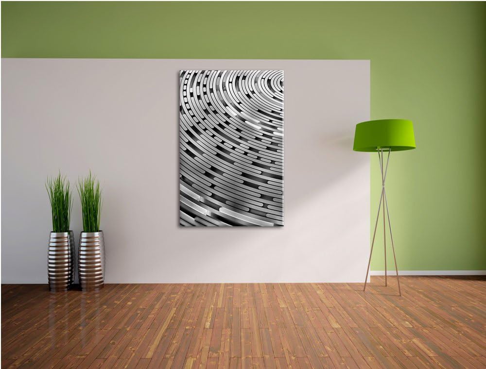 Pixxprint Monocrome, Abstrakte Schallplatte, Love Music, Format: 100x70 auf Leinwand, 100x70