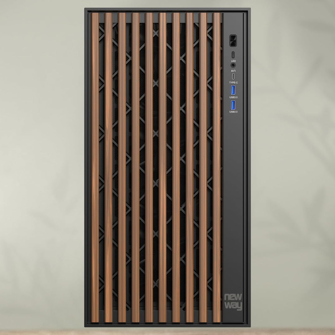 NEWWAY - 2024 Neu - NW1 PC-Gehäuse aus Holz - Mittlere Tower kompatibel mit ATX/Micro-ATX/ITX - Typ