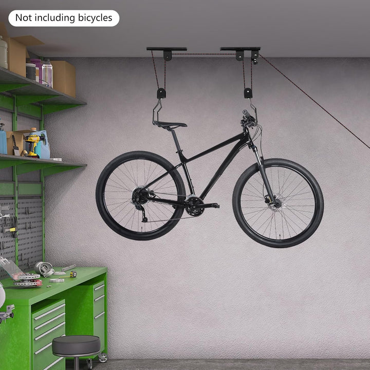 Fahrradlift Flaschenzug, Fahrrad Deckenhalterung mit Haken, Tragkraft bis 60 kg, Fahrradhalterung Se