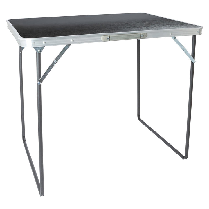 Harbour Housewares 1x Schwarz 80cm x 60cm Klappbarer Campingtisch aus Metall - Klein Faltbar Tragbar