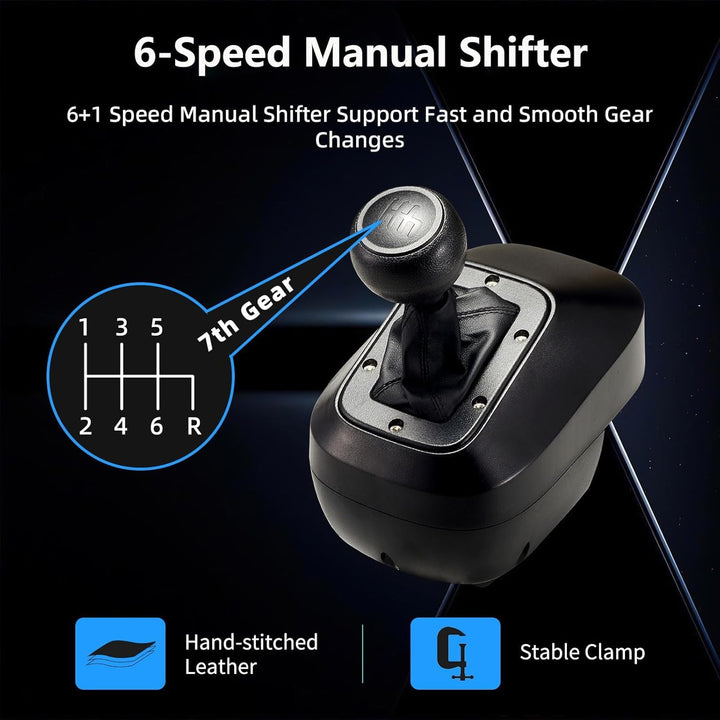 NBCP 1080° PC Lenkrad mit Pedalen und Shifter,Hall-Metallpedal,6+1 Schaltknüppel,Gaming Lenkrad Mehr