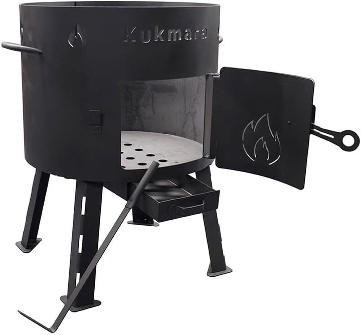 SET Kukmara Uchag Utschak 40cm mit BRIZOLL 15 Liter Kasan Kazan aus Gusseisen + GRILL Pfannendeckel