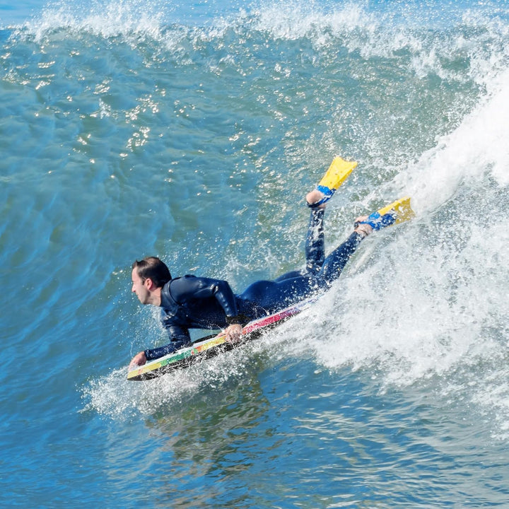 COSTWAY Bodyboard für Kinder, Surfbrett mit EPS-Kern, XPE-Deck, HDPE-Unterseite &amp; Handgelenkschlaufe