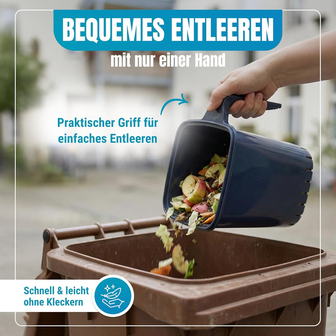 Biomülleimer Küche 5L – Geruchsdicht mit Gummidichtung – Komposteimer spülmaschinengeeignet & BPA-fr