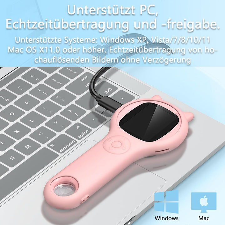 Mucek Handy Mikroskop für Kinder, 2,0" IPS-Bildschirm 500X Taschenmikroskop, 2MP Lens Pixels Mini-Mi