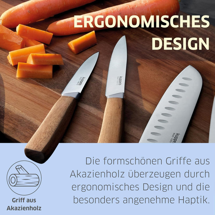 Kuppels Fleischmesser WOOD | Klingenlänge 20 cm | scharfes Küchenmesser mit Akazienholzgriff | Kling